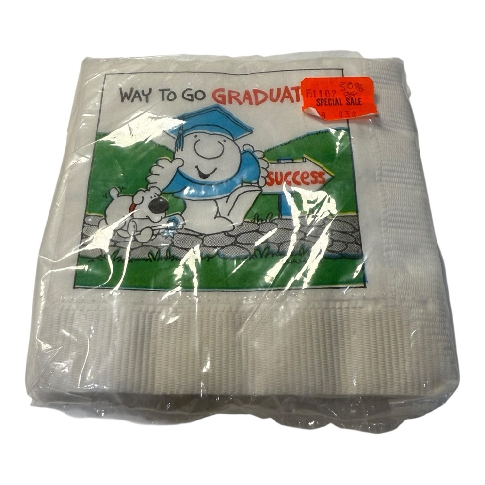 Vintage American Greetings Graduation Napkins Way to Go Graduate 1980s/1990s NWT